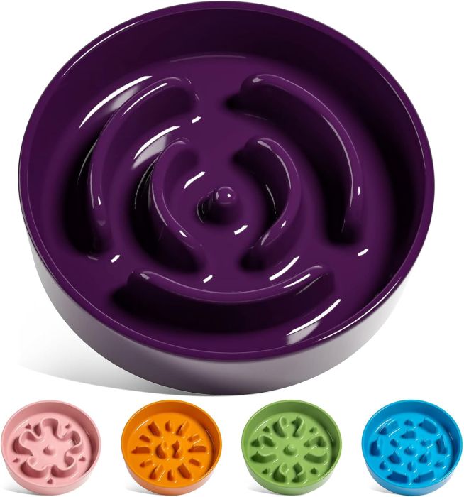 MOPANG Ceramic Slow Feeder Dog Bowl 2.0 Cups for Medium Dogs